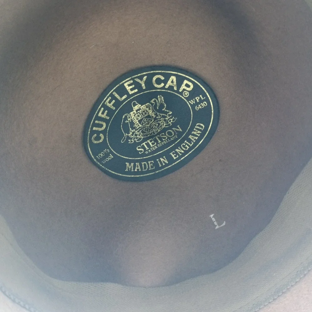 Stetson Cuffley Cap Mens Large Tan Wool Water Repellent Flat Cap Made In England